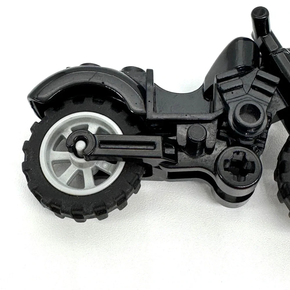 Lego Black Motorcycle Minifigure Scale Vehicle Black Chassis Vintage Town City